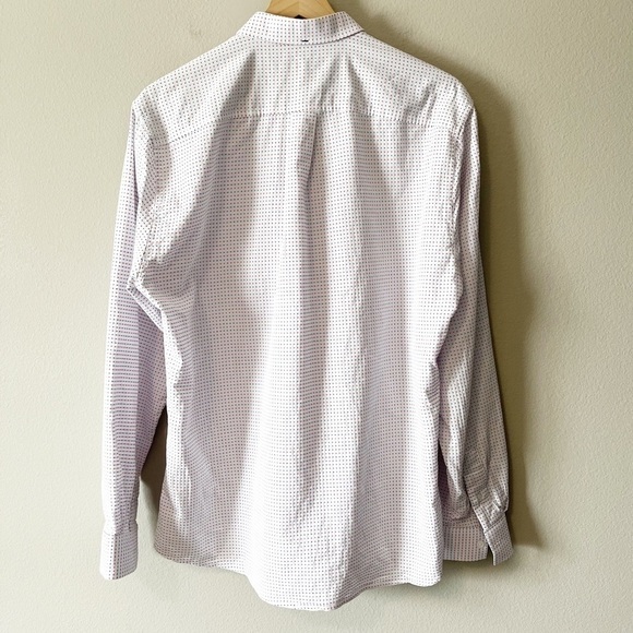 Impatient Wolves White Colored Dobby Long Sleeve Button Front Shirt Size Large - Picture 6 of 9